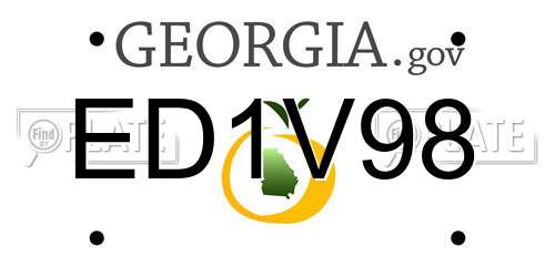 ED1V98 Georgia License Plate