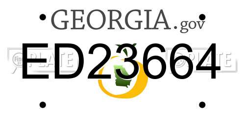 ED23664 Georgia License Plate
