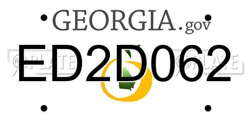 ED2D062 Georgia License Plate