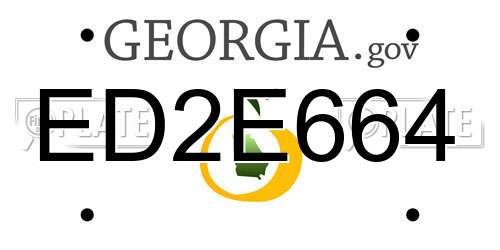 ED2E664 Georgia License Plate