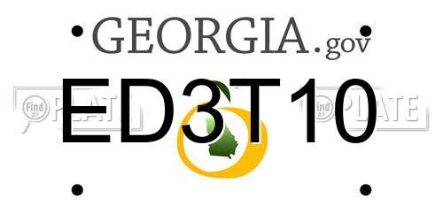 ED3T10 Georgia License Plate