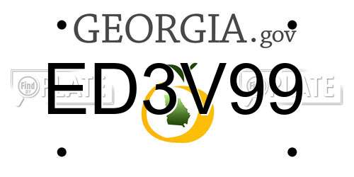 ED3V99 Georgia License Plate