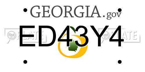 ED43Y4 Georgia License Plate