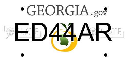 ED44AR Georgia License Plate