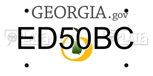 ED50BC Georgia License Plate