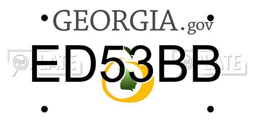 ED53BB Georgia License Plate