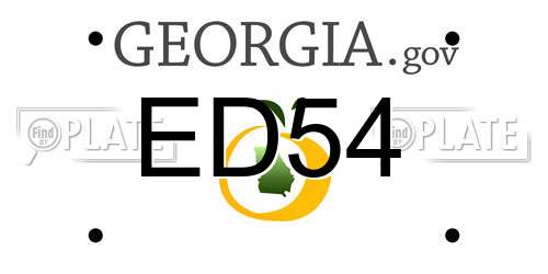 ED54 Georgia License Plate