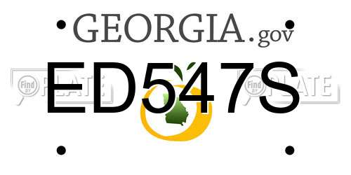 ED547S Georgia License Plate