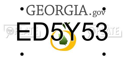 ED5Y53 Georgia License Plate