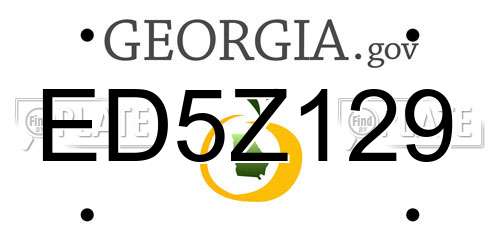 ED5Z129 Georgia License Plate