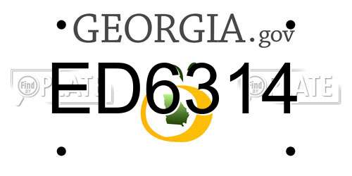 ED6314 Georgia License Plate