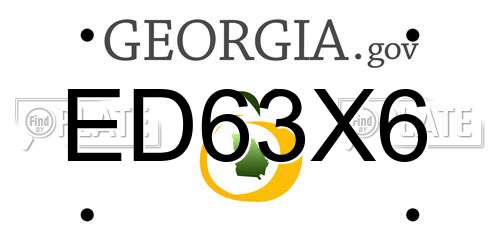 ED63X6 Georgia License Plate