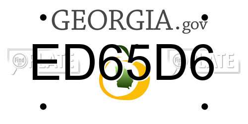 ED65D6 Georgia License Plate