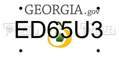 ED65U3 Georgia License Plate