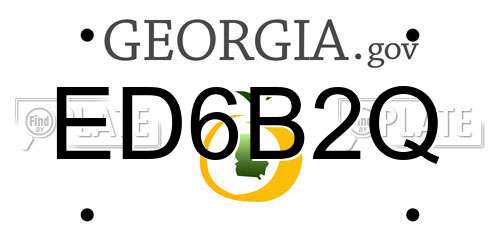 ED6B2Q Georgia License Plate