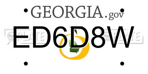 ED6D8W Georgia License Plate