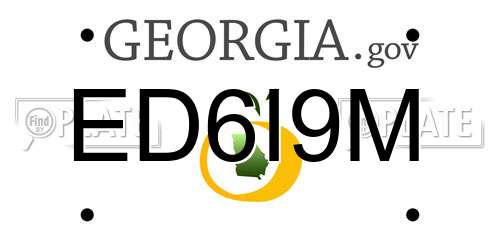 ED6I9M Georgia License Plate