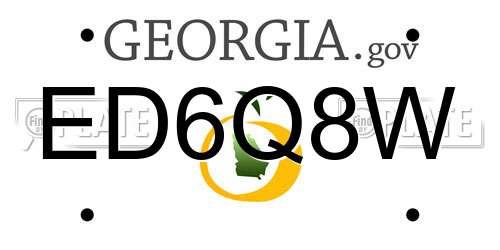 ED6Q8W Georgia License Plate