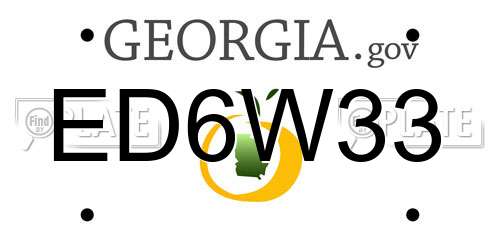 ED6W33 Georgia License Plate