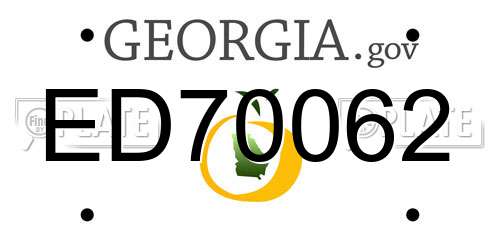 ED70062 Georgia License Plate