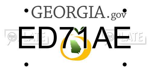 ED71AE Georgia License Plate