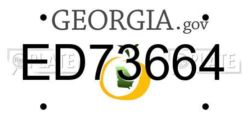 ED73664 Georgia License Plate