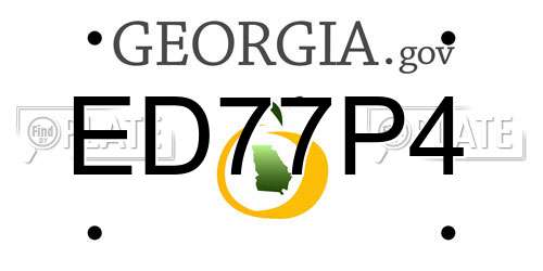 ED77P4 Georgia License Plate