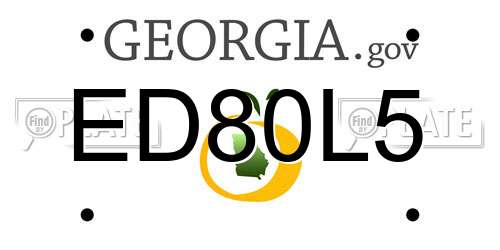 ED80L5 Georgia License Plate