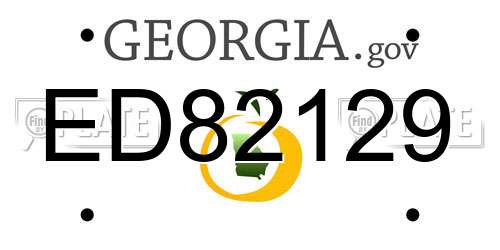 ED82129 Georgia License Plate