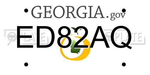 ED82AQ Georgia License Plate