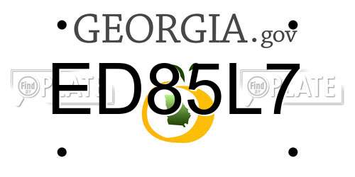 ED85L7 Georgia License Plate