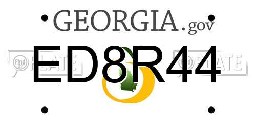 ED8R44 Georgia License Plate