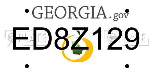 ED8Z129 Georgia License Plate