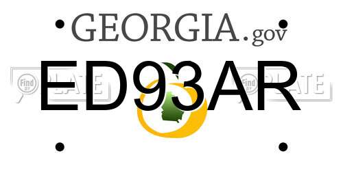 ED93AR Georgia License Plate