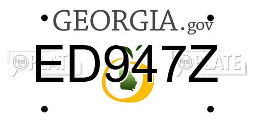 ED947Z Georgia License Plate