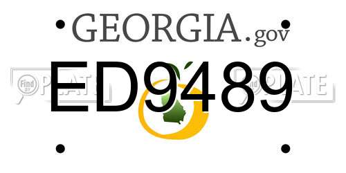 ED9489 Georgia License Plate