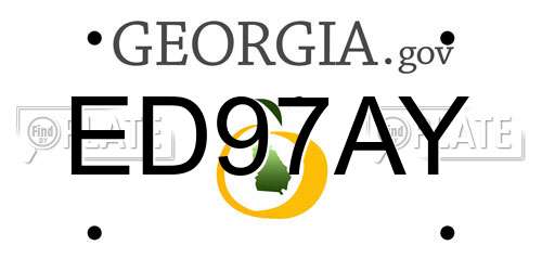 ED97AY Georgia License Plate