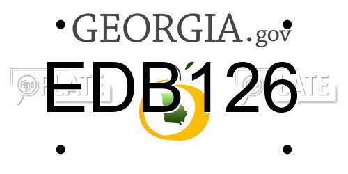 EDB126 Georgia License Plate