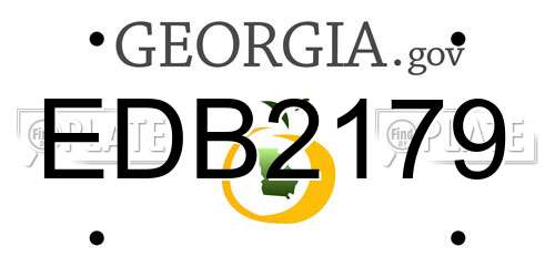 EDB2179 Georgia License Plate
