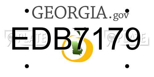EDB7179 Georgia License Plate