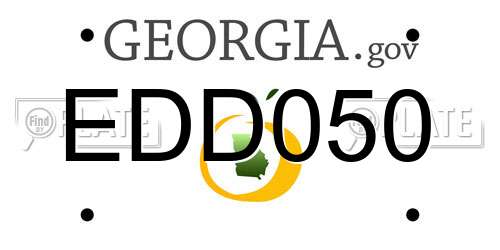 EDD050 Georgia License Plate