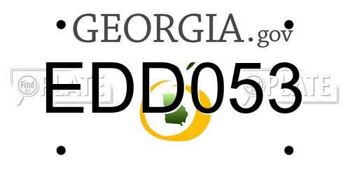 EDD053 Georgia License Plate