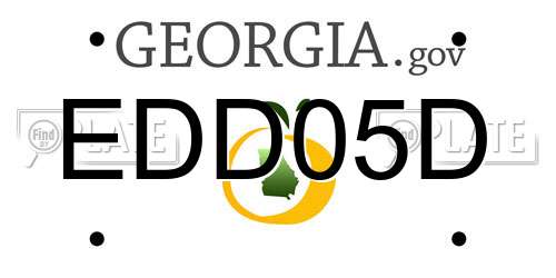 EDD05D Georgia License Plate