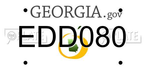 EDD080 Georgia License Plate