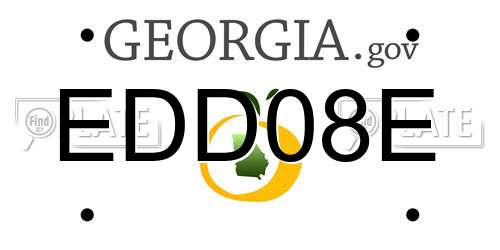 EDD08E Georgia License Plate