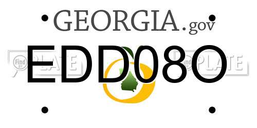 EDD08O Georgia License Plate