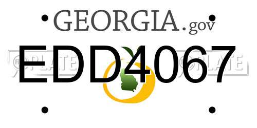 EDD4067 Georgia License Plate