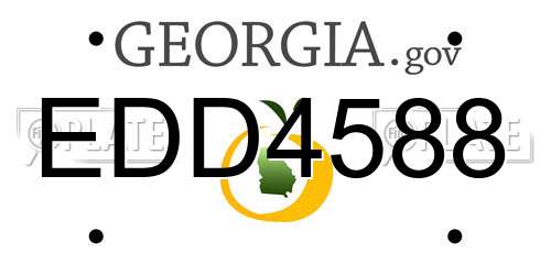 EDD4588 Georgia License Plate