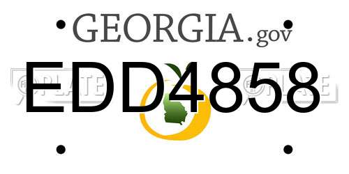 EDD4858 Georgia License Plate