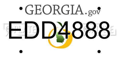 EDD4888 Georgia License Plate